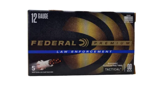 Picture of Federal Premium 12 Gauge Tactical Law Enforcement with flight control wad 2-3/4" 00 Buckshot 9 Pellets LE13200